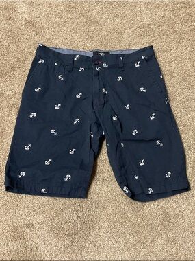 Beverly Hills Polo Club Navy Shorts with White Anchor Print
